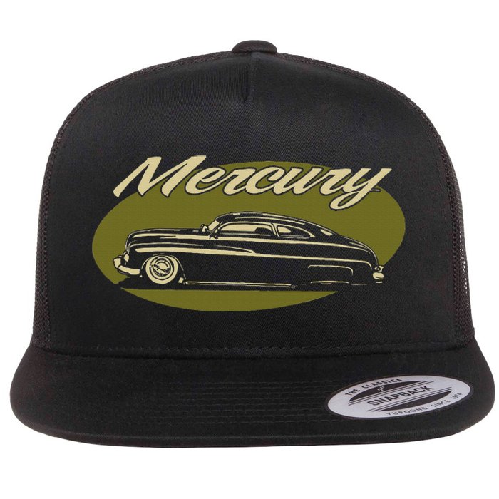 1950 Mercury Olive Low Rider Kustom Lead Sled Custom Hot Rod Flat Bill Trucker Hat