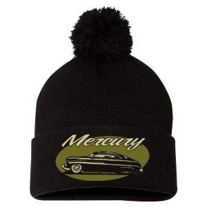 1950 Mercury Olive Low Rider Kustom Lead Sled Custom Hot Rod Pom Pom 12in Knit Beanie