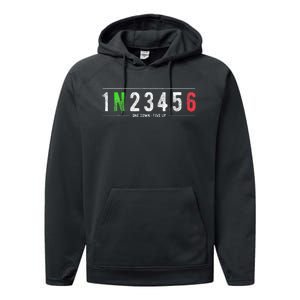 1N23456 Motorcycle Shift Biker Funny Motorcycle Biker Performance Fleece Hoodie