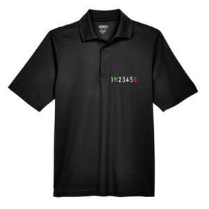 1N23456 Motorcycle Shift Biker Funny Motorcycle Biker Men's Origin Performance Pique Polo