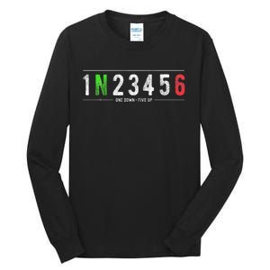 1N23456 Motorcycle Shift Biker Funny Motorcycle Biker Tall Long Sleeve T-Shirt