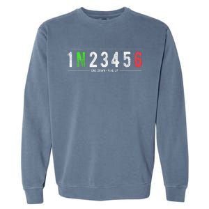 1N23456 Motorcycle Shift Biker Funny Motorcycle Biker Garment-Dyed Sweatshirt