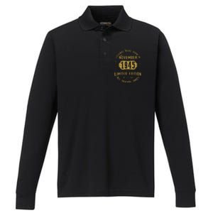 1945 November Birthday 1945 November Limited Edition Performance Long Sleeve Polo