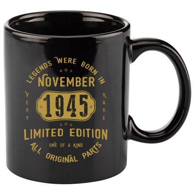 1945 November Birthday 1945 November Limited Edition 11oz C Handle Ceramic Mug