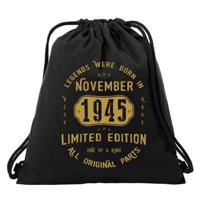 1945 November Birthday 1945 November Limited Edition Drawstring Bag
