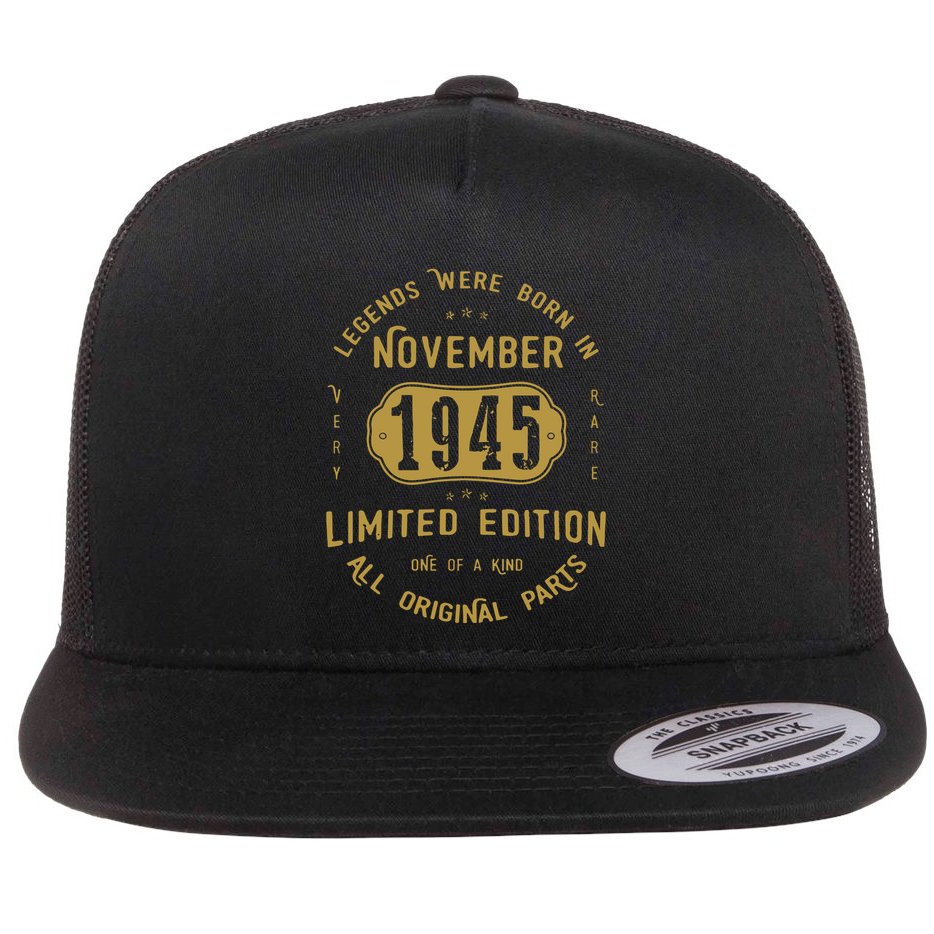 1945 November Birthday 1945 November Limited Edition Flat Bill Trucker Hat
