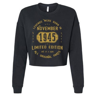 1945 November Birthday 1945 November Limited Edition Cropped Pullover Crew