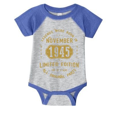 1945 November Birthday 1945 November Limited Edition Infant Baby Jersey Bodysuit