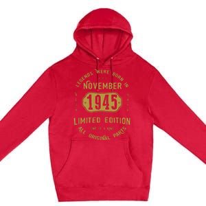 1945 November Birthday 1945 November Limited Edition Premium Pullover Hoodie