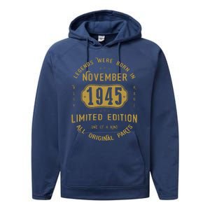 1945 November Birthday 1945 November Limited Edition Performance Fleece Hoodie