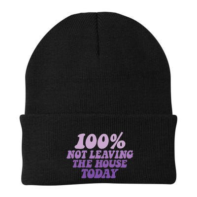 100 Not Leaving The House Today Funny Sayings Purple Cute Knit Cap Winter Beanie