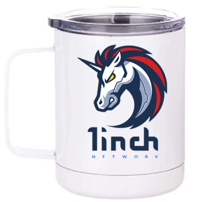 1Inch Network Logo, 1Inch Crypto, Decentralized Exchange DEX 12 oz Stainless Steel Tumbler Cup