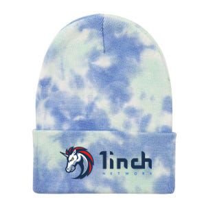 1Inch Network Logo, Decentralized Exchange DEX, 1Inch Crypto Tie Dye 12in Knit Beanie