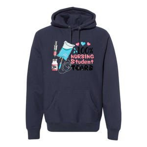 100 Nursing Student Tears Funny Student Nurse School Premium Hoodie