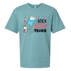 100 Nursing Student Tears Funny Student Nurse School Sueded Cloud Jersey T-Shirt