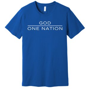 1 Nation Under God Line Art Patriotic Christian Religion Gift Premium T-Shirt