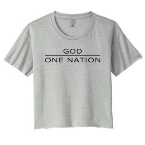 1 Nation Under God Line Art Patriotic Christian Religion Funny Gift Women's Crop Top Tee