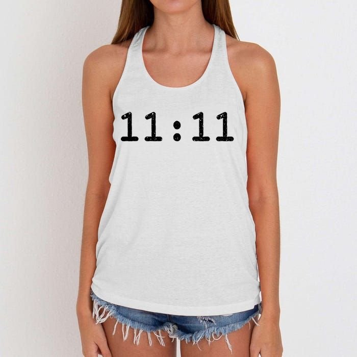 1111 Numerology Vintage Style Spiritual Awakening Women's Knotted Racerback Tank