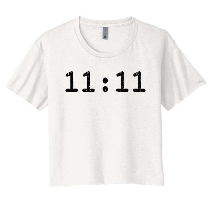 1111 Numerology Vintage Style Spiritual Awakening Women's Crop Top Tee