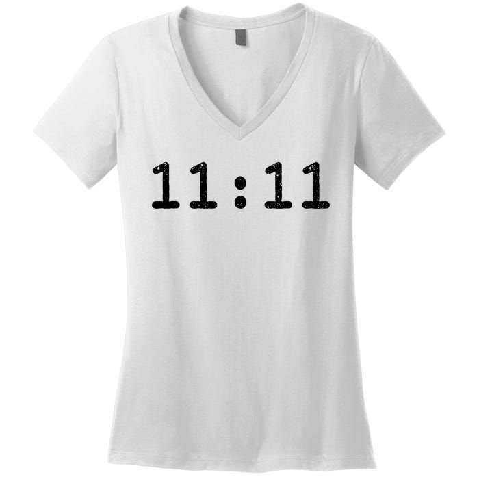 1111 Numerology Vintage Style Spiritual Awakening Women's V-Neck T-Shirt