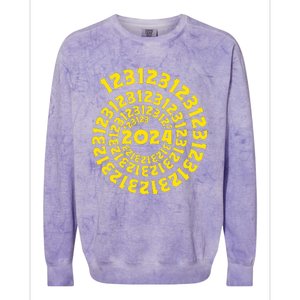 123123 New Years Eve Happy New Year 2024 Funny Colorblast Crewneck Sweatshirt