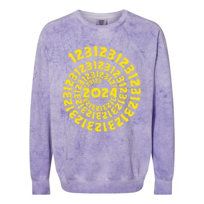 123123 New Years Eve Happy New Year 2024 Funny Colorblast Crewneck Sweatshirt