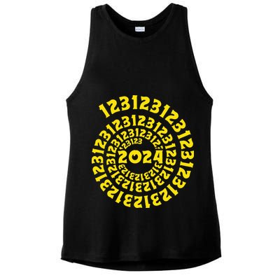 123123 New Years Eve Happy New Year 2024 Funny Ladies PosiCharge Tri-Blend Wicking Tank