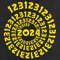 123123 New Years Eve Happy New Year 2024 Funny 7 Panel Mesh Trucker Snapback Hat