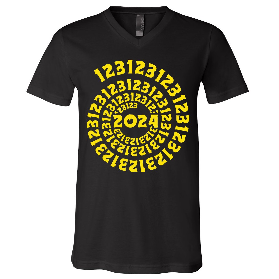 123123 New Years Eve Happy New Year 2024 Funny V-Neck T-Shirt