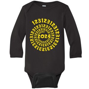 123123 New Years Eve Happy New Year 2024 Funny Baby Long Sleeve Bodysuit