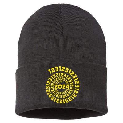 123123 New Years Eve Happy New Year 2024 Funny Sustainable Knit Beanie