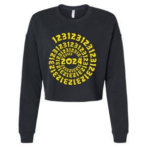 123123 New Years Eve Happy New Year 2024 Funny Cropped Pullover Crew