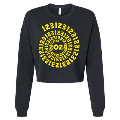 123123 New Years Eve Happy New Year 2024 Funny Cropped Pullover Crew