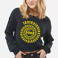 123123 New Years Eve Happy New Year 2024 Funny Cropped Pullover Crew