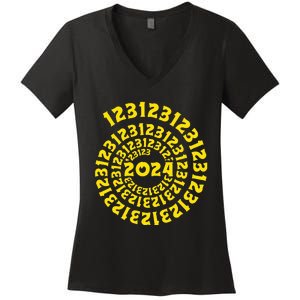 123123 New Years Eve Happy New Year 2024 Funny Women's V-Neck T-Shirt