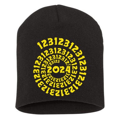 123123 New Years Eve Happy New Year 2024 Funny Short Acrylic Beanie