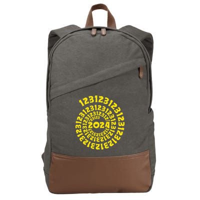 123123 New Years Eve Happy New Year 2024 Funny Cotton Canvas Backpack