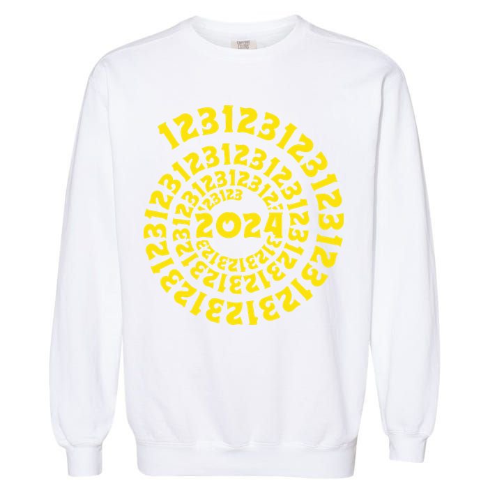 123123 New Years Eve Happy New Year 2024 Funny Garment-Dyed Sweatshirt