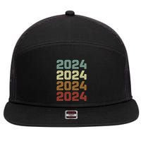 123123 New Years Eve Happy New Year 2024 Funn 7 Panel Mesh Trucker Snapback Hat