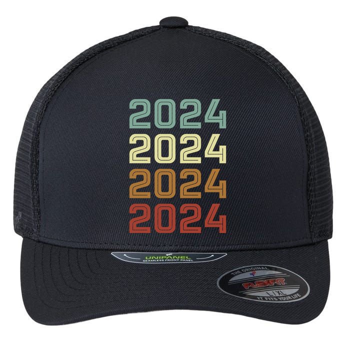 123123 New Years Eve Happy New Year 2024 Funn Flexfit Unipanel Trucker Cap