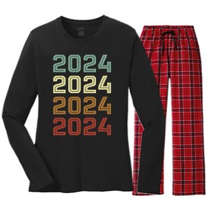 123123 New Years Eve Happy New Year 2024 Funn Women's Long Sleeve Flannel Pajama Set 