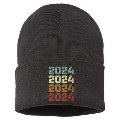 123123 New Years Eve Happy New Year 2024 Funn Sustainable Knit Beanie