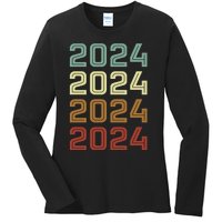 123123 New Years Eve Happy New Year 2024 Funn Ladies Long Sleeve Shirt