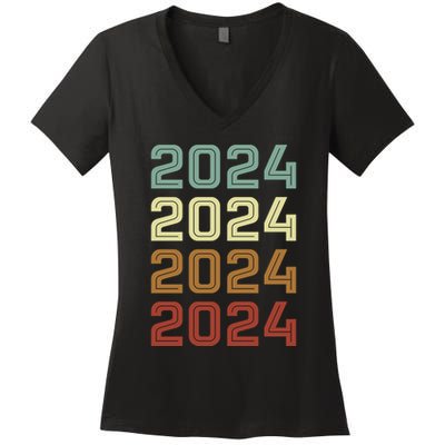 123123 New Years Eve Happy New Year 2024 Funn Women's V-Neck T-Shirt
