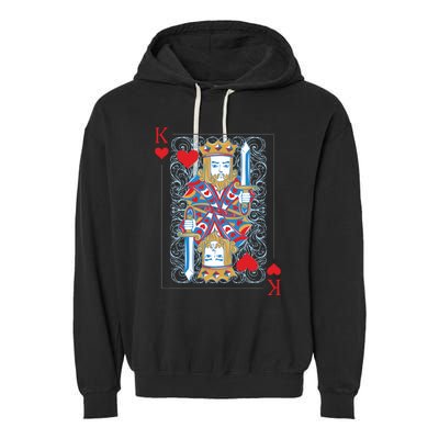 1 Of 2 King And Queen Matching Poker For Couples Garment-Dyed Fleece Hoodie