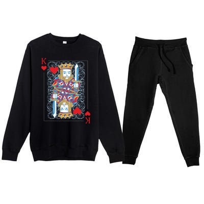 1 Of 2 King And Queen Matching Poker For Couples Premium Crewneck Sweatsuit Set