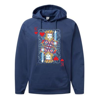 1 Of 2 King And Queen Matching Poker For Couples Performance Fleece Hoodie