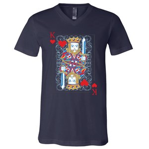 1 Of 2 King And Queen Matching Poker For Couples V-Neck T-Shirt