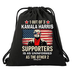 1 Of 3 Kamala Harris Supporters As Uniformed As The Other 2 Trump Drawstring Bag