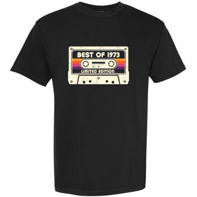 1973 Old Cassette Tape Funny 50th Birthday Vintage Garment-Dyed Heavyweight T-Shirt